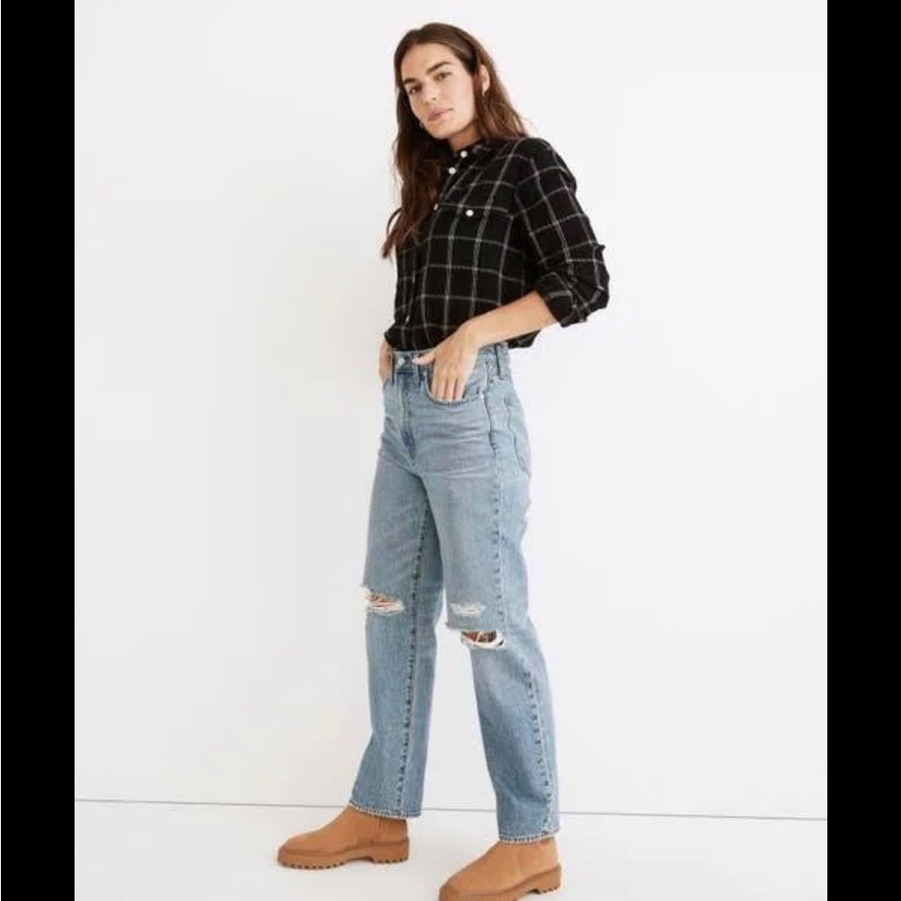Madewell Perfect Vintage Straight in Berrimore Wash Ripped Edition